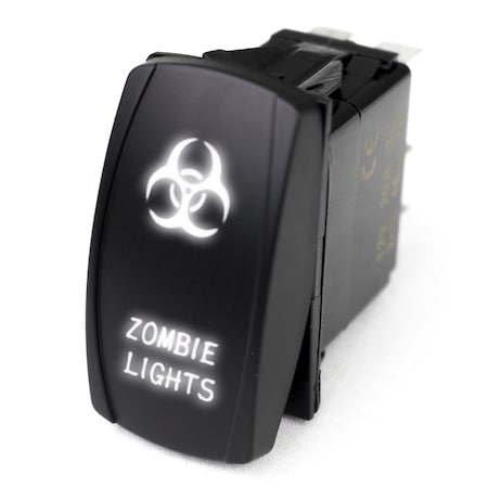 Led Rocker Switch W/ White Led Radiance (Zombie Lights)